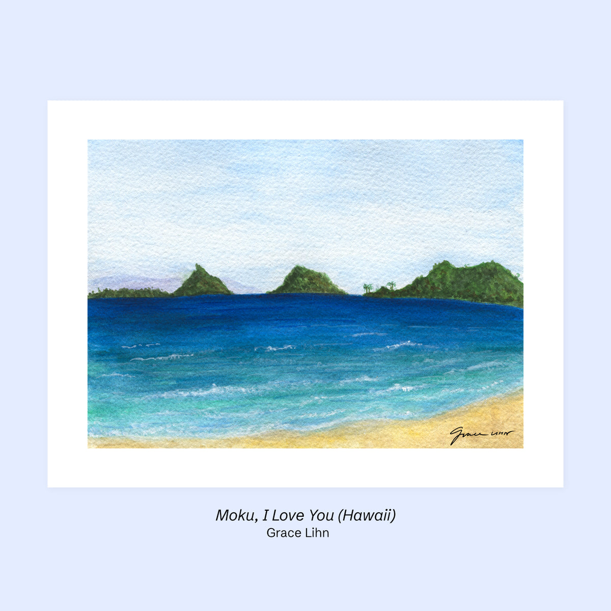 "Moku, I Love You" (Oahu) – Original Watercolor Painting
