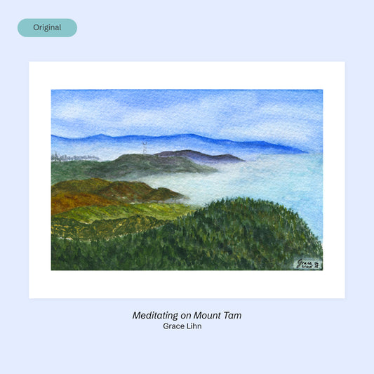 "Meditating on Mount Tam" – Original Watercolor Painting